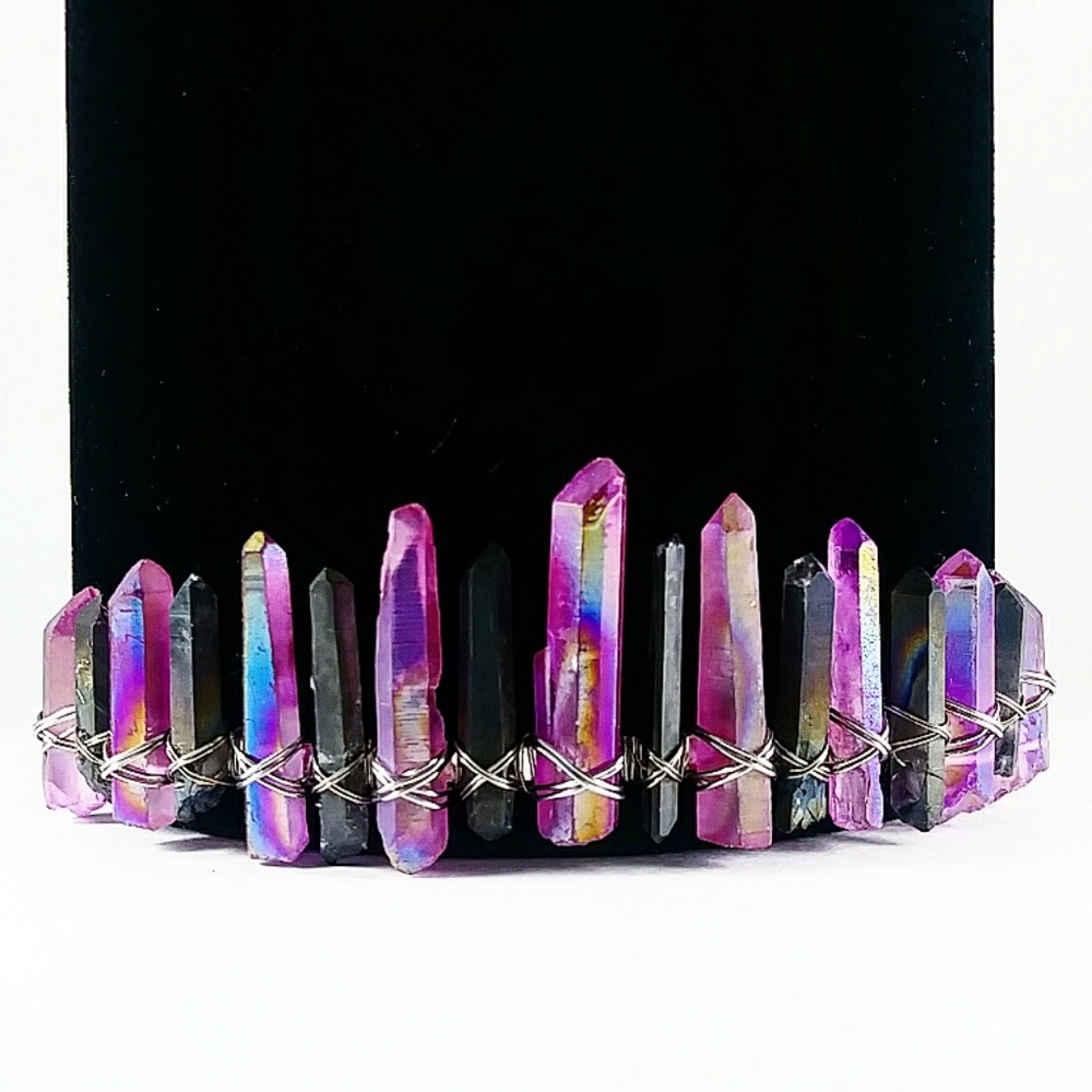 HP Dark Rainbow Flame Aura Crystal Crown